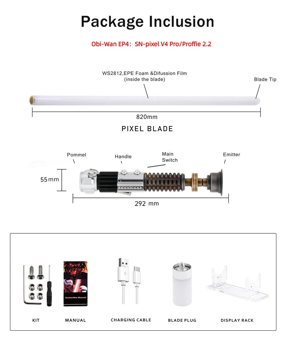 Obi-Wan EP4 Proffie Lightsaber w Smooth Swing - ProSabers